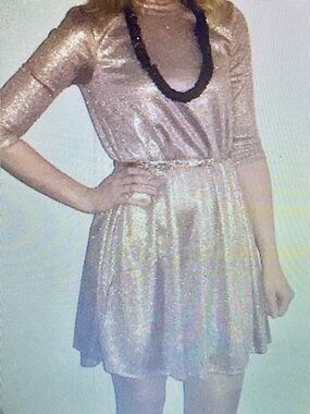 Metallic Babydoll Dress